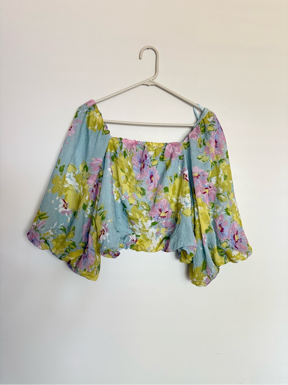 Calypso St. Barth Floral Off-Shoulder Crop Top